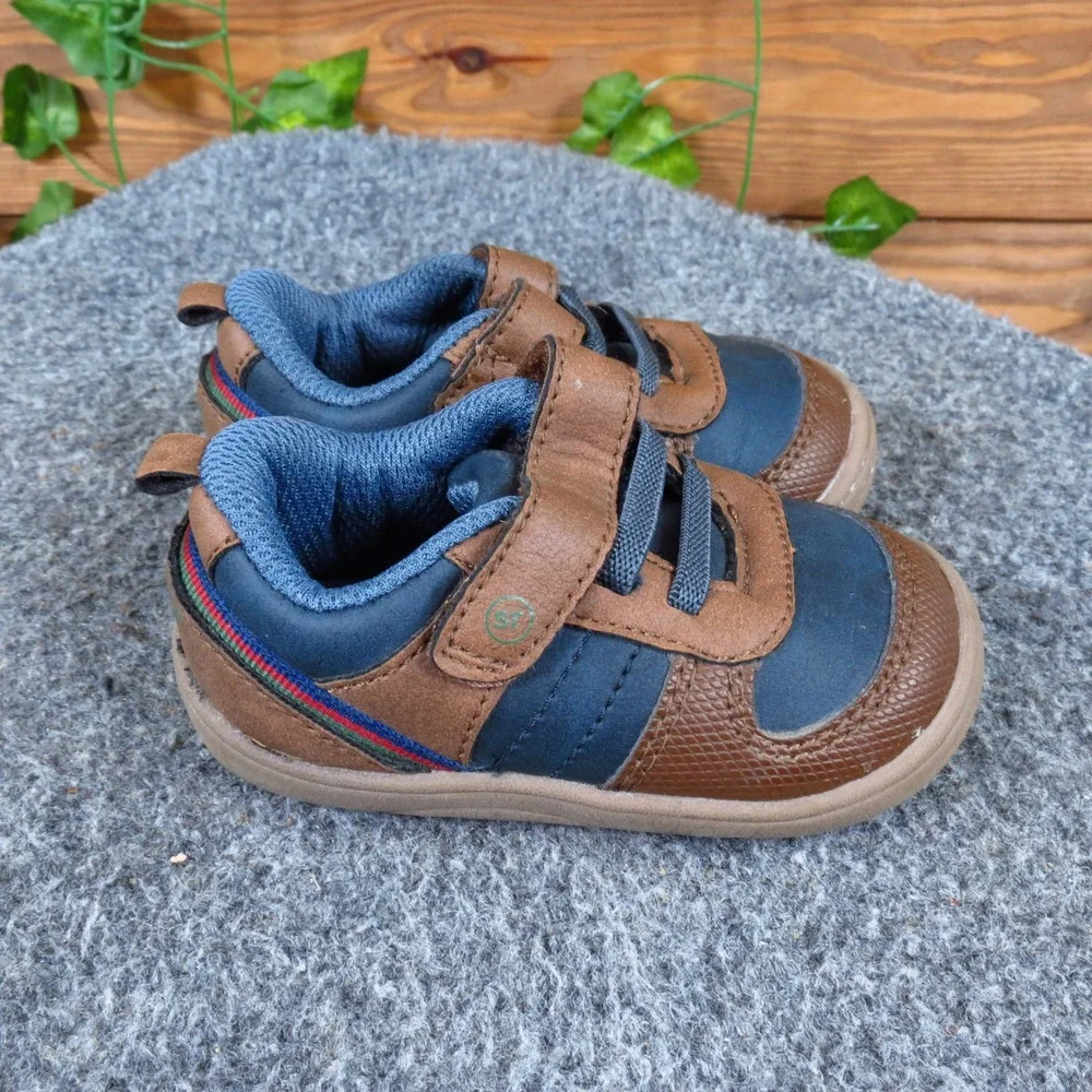 Surprize by Stride Rite Killian Baby Boys Sneakers Sz 4 Walking Shoes Brown Blue